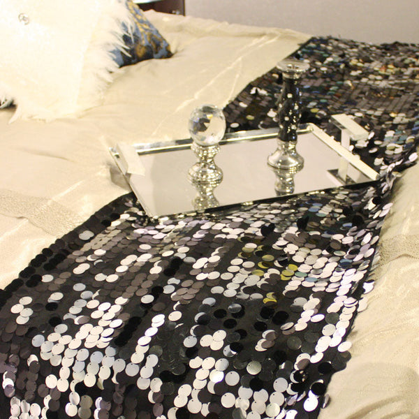 Black Luxury Bed Tail Sequin Towel